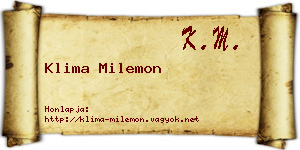 Klima Milemon névjegykártya